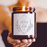 ThreeKin Warm Hugs Scented Candles for Home, Natural Soy Wax, Relaxing Aromatherapy Gifts, Essential Oils Scented, Long-Lasti