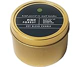 ScentAir Tin Candle - 3 oz. Soy Wax Blend Candle Hand Poured in Small Batches, Up to 20-Hour Burn Time, Seasonal Holiday Scent, Pine Forest