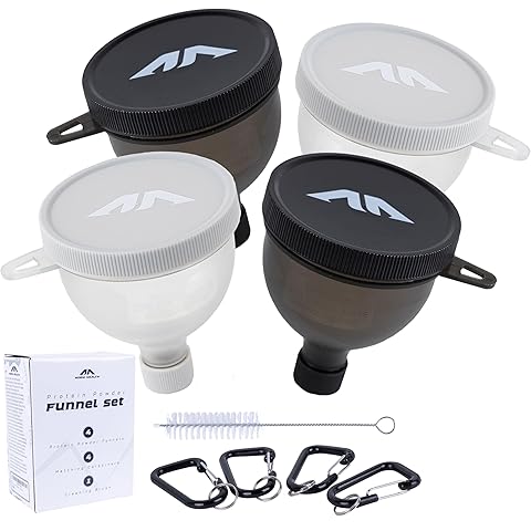 Protein Powder Funnel Set - Sleek Water Bottle Funnel for Powder Supplement with Cl...