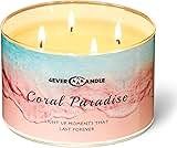 4EVER CANDLE Coral Paradise Scented Candles, 18oz Soy Candles Non Toxic 4-Wick Large Candle Jars, Over 50 Hours of Burning Time, Ideal for Gifting, Events, Home Decor