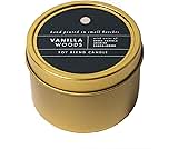 ScentAir Tin Candle - 3 oz. Soy Wax Blend Candle Hand Poured in Small Batches, Up to 20-Hour Burn Time, Seasonal Holiday Scent, Vanilla Woods