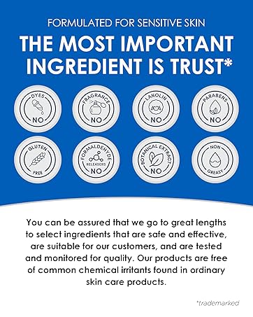 Vanicream ingredients trust no dye parabens fragrance free senstive skin 