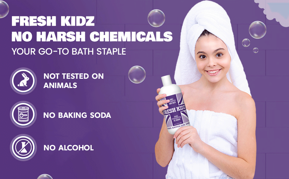alcohol parabens natural kids children teens parents young girls bath beauty body safe products