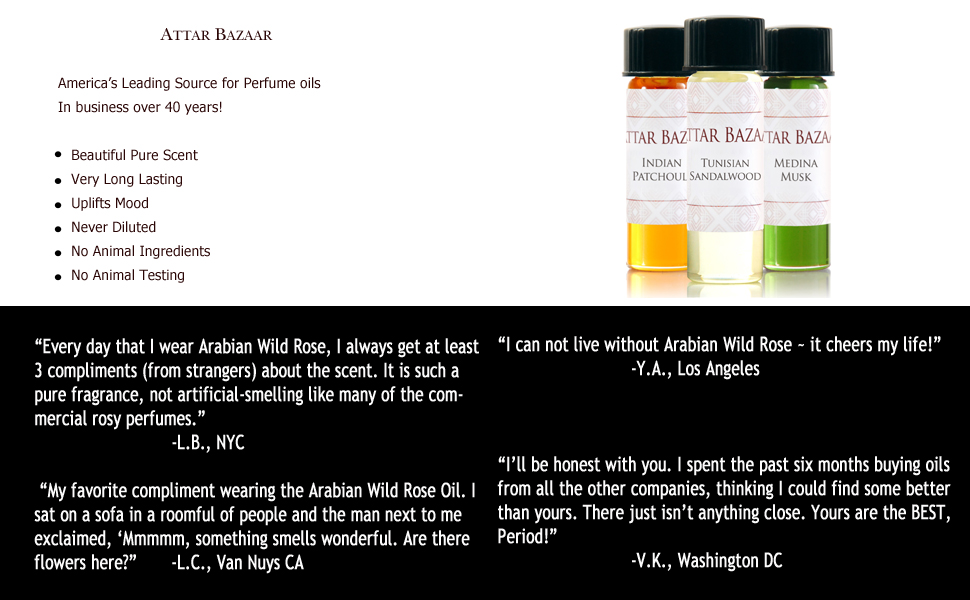 Attar Bazaar best perfume oils aromatherapy therapeutic grade essential oils Wild Rose Natural 