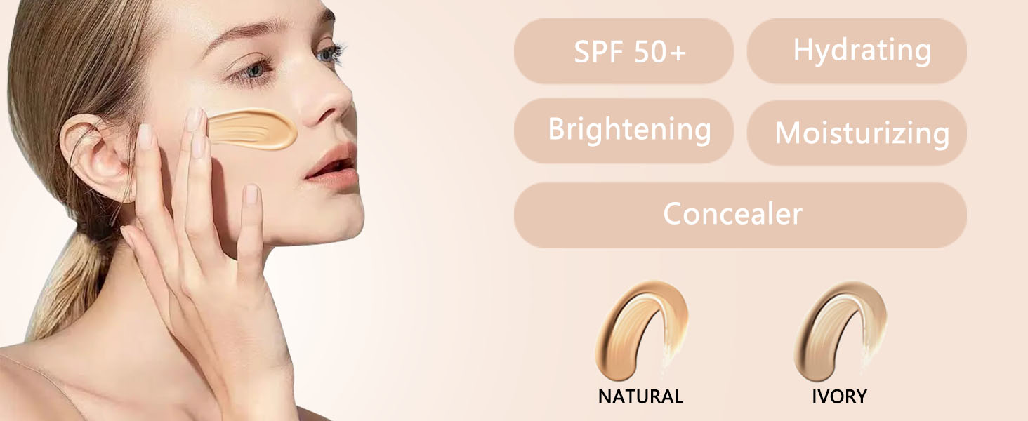 Hydrating Color Correcting Cream Full Coverage Lightweight Powder Foundation