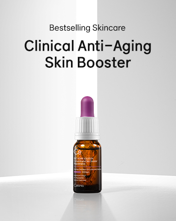 Celonia clinical skin booster dropper bottle with anti-aging peptides.