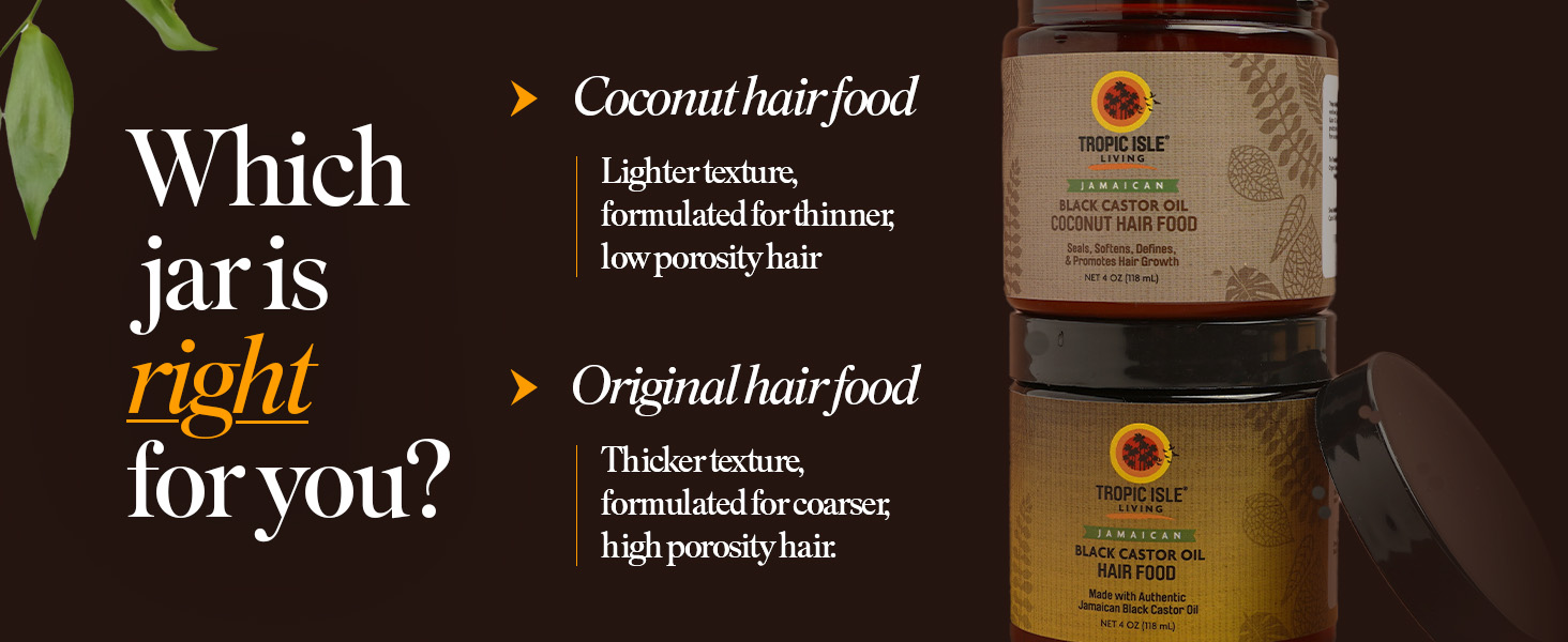 Tropic Isle Living Jamaican Black Castor Oil Coconut Hair Food