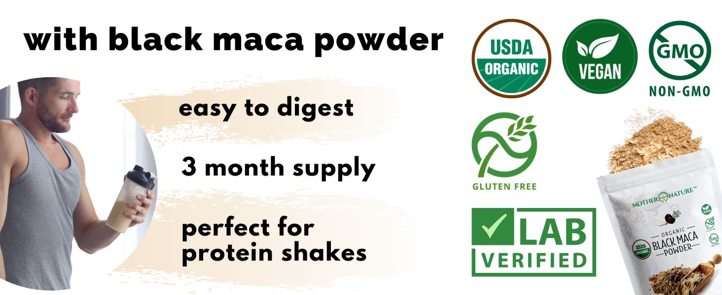 maca root powder coffee muscle growth mass fitness energy drink powder peak performance workout pill