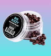 big kizzy brown silicone lined microlink beads for weft extensions
