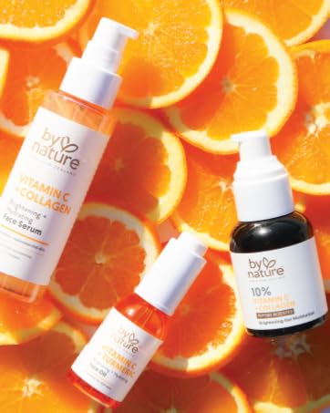 By Nature Vitamin C collection flat on oranges