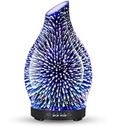 JOYOLO 120ML Essential Oil Diffuser, 3D Glass Aromatherapy Diffuser with Auto Shut-Off and 7 Colo...