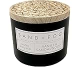 Sand + Fog Scented Candle - Vanilla Sandalwood – Additional Scents and Sizes – 100% Cotton Lead-Free Wick - Luxury Air Freshening Jar Candles - Perfect Home Decor – 12oz