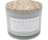Sand + Fog Scented Candle - Ocean Mist – Additional Scents and Sizes – 100% Cotton Lead-Free Wick - Luxury Air Freshening Jar Candles - Perfect Home Decor – 12oz