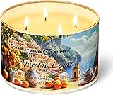 4EVER CANDLE 4-Wick Scented Candle - 18oz Soy Wax Blend Candle Over 50Hrs Long-Lasting Fragrance, Home Decor and Housewarming Gifts, Amalfi Lemon