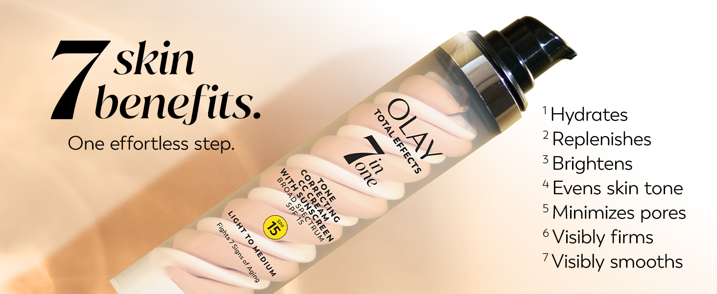 7 skin benefits. One effortless stop. hydrates. Replenishes. Evens tone. Brightens. Firms Smooths