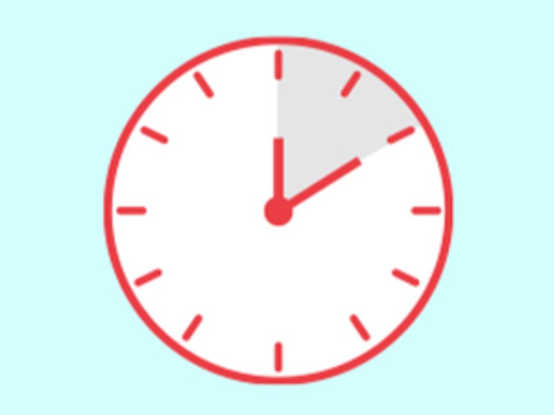 Clock icon with 2 hours shaded