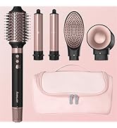 Annlary 5 in 1 Ionic Hot Air Styler, 1400W Powerful Hair Dryer Brush, Auto-Wrap Curlers, Paddle B...