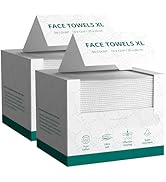 PUFFIN TRIP Disposable Face Towels Cotton Fiber 10’’ x 12’’ Ultra Soft Skin Friendly Super Absorb...