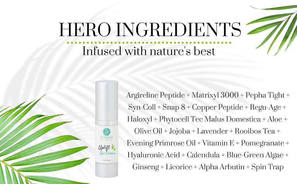 anti-aging peptides 48% hard working peptide all natural ingredient ingredients dark circles puffy