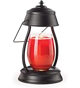 CANDLE WARMERS ETC Hurricane Candle Warmer Lantern for Top-Down Candle Melting, Black