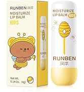 RUNBEN Kids Lip Balm Moisturizing Baby Lip Balm Gentle & Safe Lip Care for Toddler Chapped Lips, ...