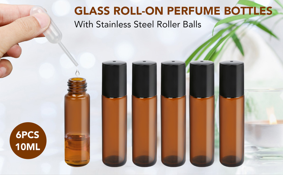 amber glass roller bottles