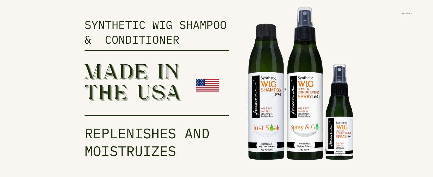 synthetic wig shampoo conditioner and conditioning spray