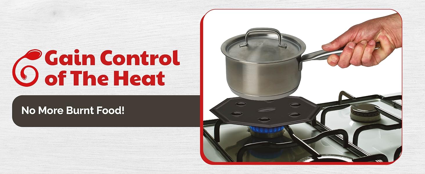 heat diffuser for gas stove prevents scorching, is dishwasher safe, and energy efficient