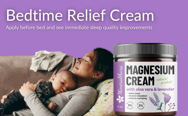Magnesium cream with lavender and chamomile promotes deep sleep