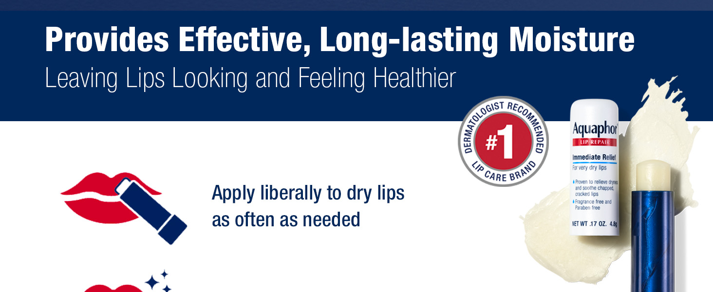 Provides effective, long-lasting moisture. Leaves lips looking and feeling healthier