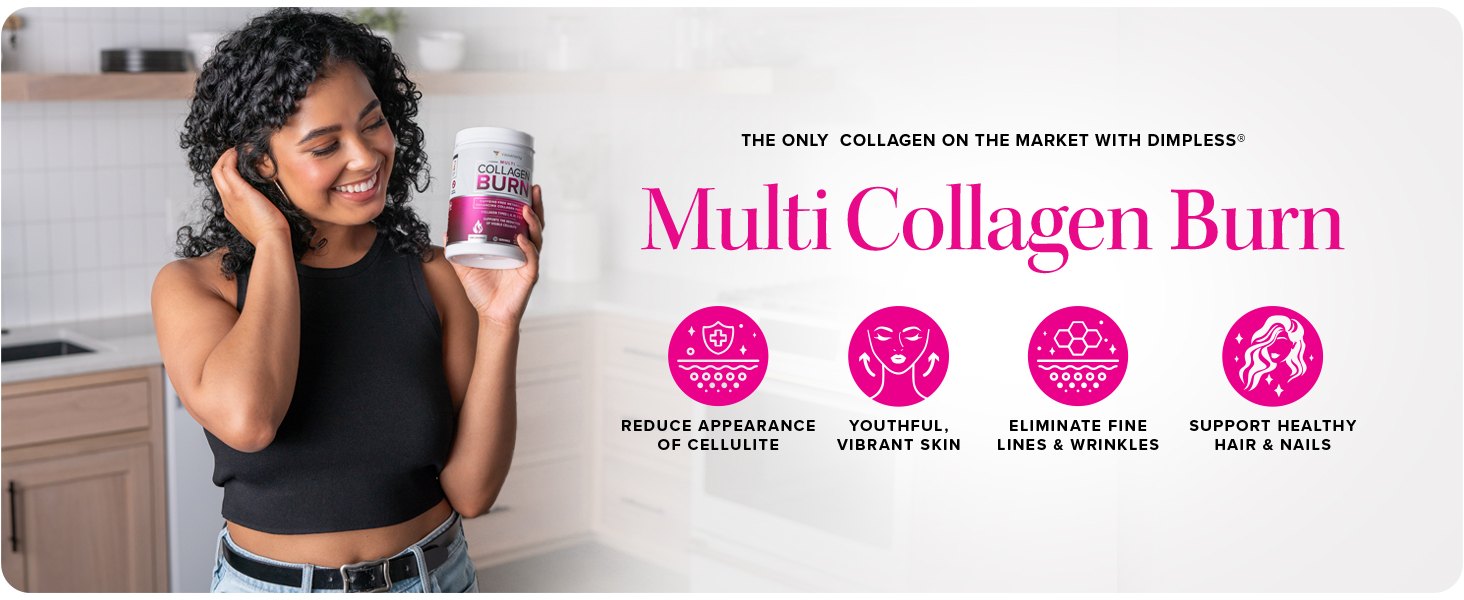 Multi Collagen Burn by Vitauthority with Dimpless, Hyaluronic Acid and Vitamin C
