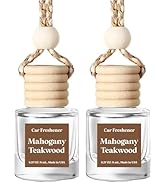 Car Air Freshener Hanging 2 Pack,Mahogany Teakwood Essential Oil Diffuser for Car, Car Air Freshe...
