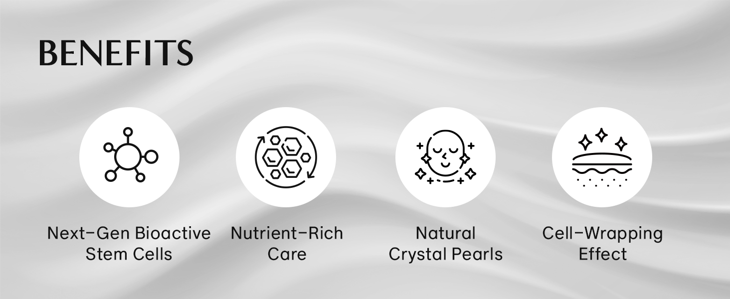 Cream benefits: stem cells, nutrient-rich core, crystal pearls, and anti-wrinkle effect anti-aging 