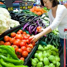 Woman grocery shopping