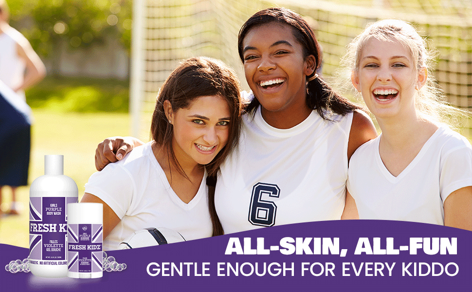 Back to school girls sports Safe and natural body wash for kids no harsh chemical ingredients