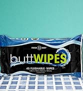 Buttwipes Flushable Wipes (1 Pack, 45 wipes) - Flushable Wipes for Adults