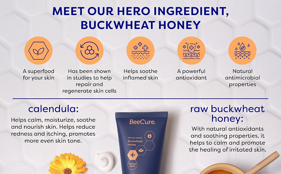 buckwheat honey laser skin chemo beecure calendula post oncology patients lotion organic moisturizer