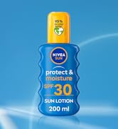 NIVEA Sun Protect & Moisture Sun Spray SPF 30 (200 ml), Moisturising Suncream Spray with SPF 30, ...