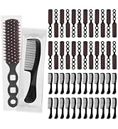 Hair Brush and Combs Bulk Individually Wrapped for Homeless,Disposable Hair Combs Bulk Hair Brush...