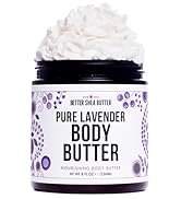 Whipped Body Butter | Pure Lavender Scent | Body Moisturizer for Women | With Raw Shea Butter for...
