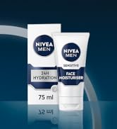 NIVEA MEN Sensitive Face Moisturiser, 75 milliliters (Pack of 1) | Men's | 0% Alcohol | Skin Care...
