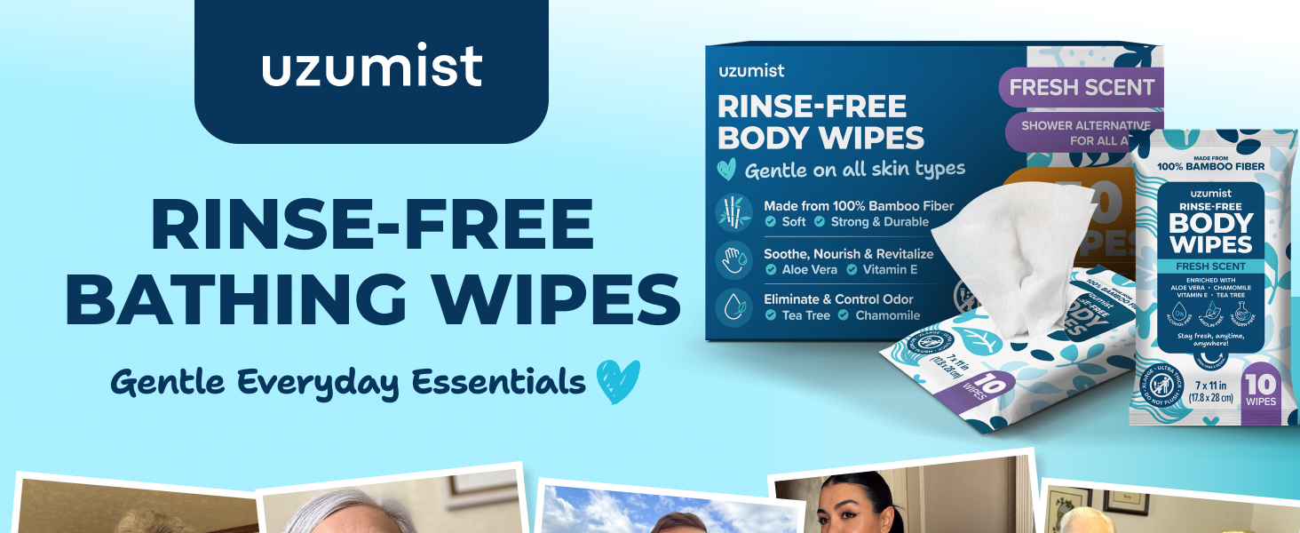 Bathing wipes for adults no rinse