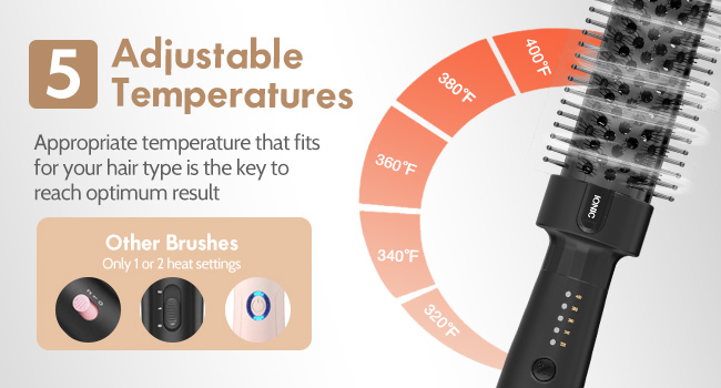curling iron with 5 heat settings