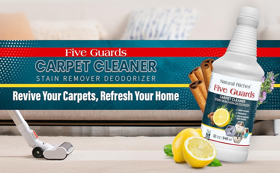 Five guards carpet cleaner and stain remover shampoo