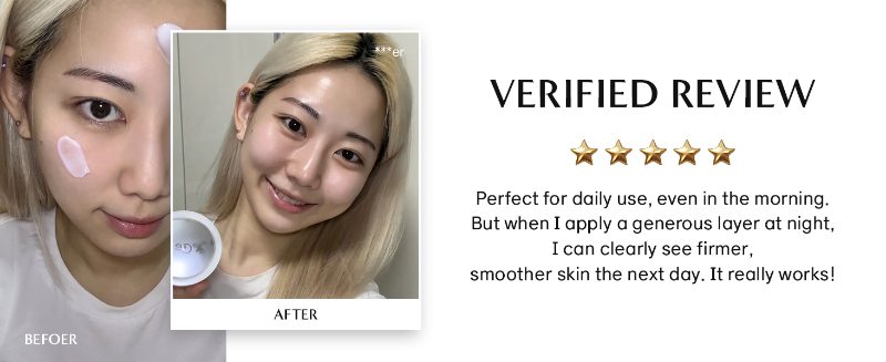Customer testimonials showing before and after use of Celonia Bio Cream with glowing skin results