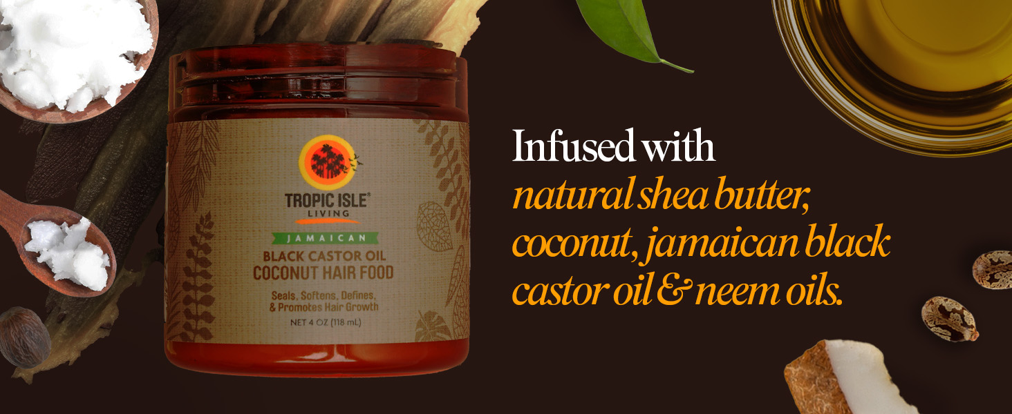 Tropic Isle Living Jamaican Black Castor Oil Coconut Hair Food