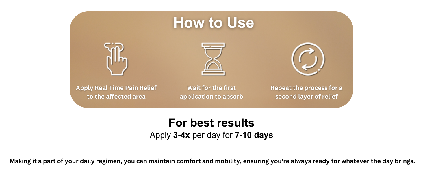 Apply MAXX to the affected area of pain - repeat for a second layer of relief
