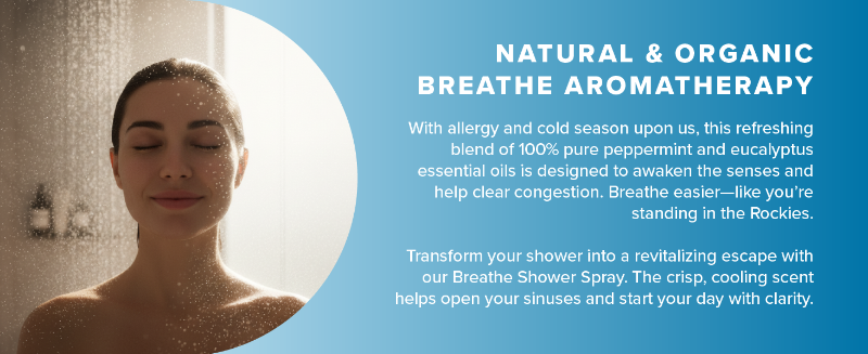 Breathe shower spray sinus congestion tension relief