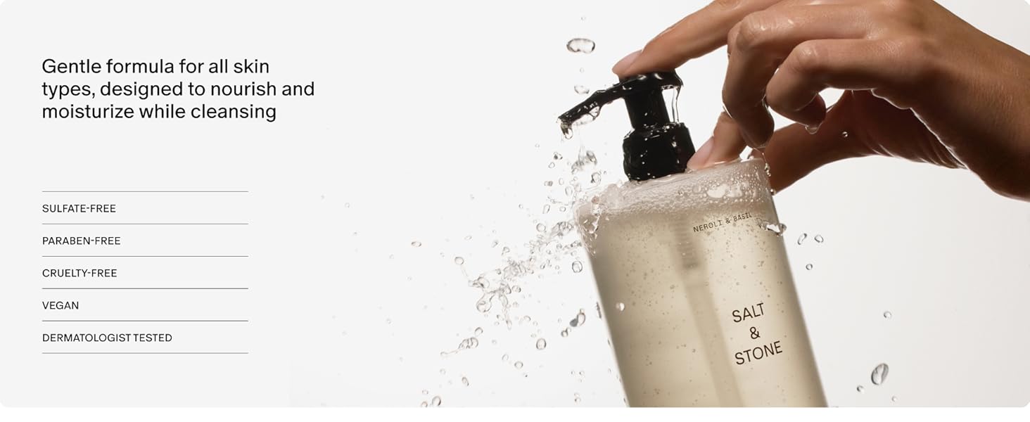 Salt &amp;amp;amp;amp; Stone body wash designed for hydration and nourishment.