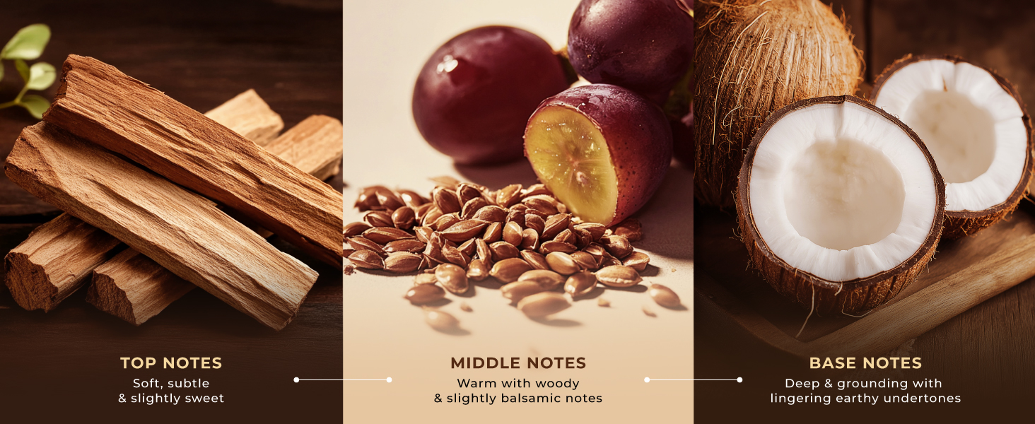 the middle notes : warm with woody & slightly balsamic notes